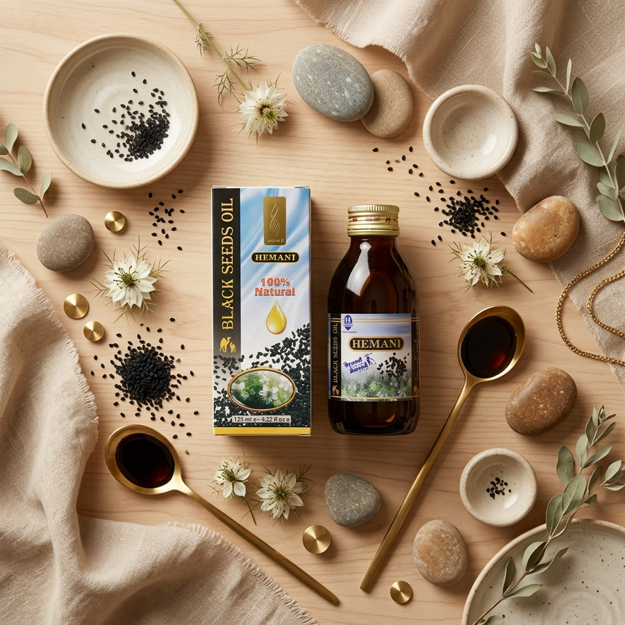 Huile de Nigelle (Cumin Noir) Hemani 125 mL – 100% Naturelle – Usage Cosmétique & Alimentaire