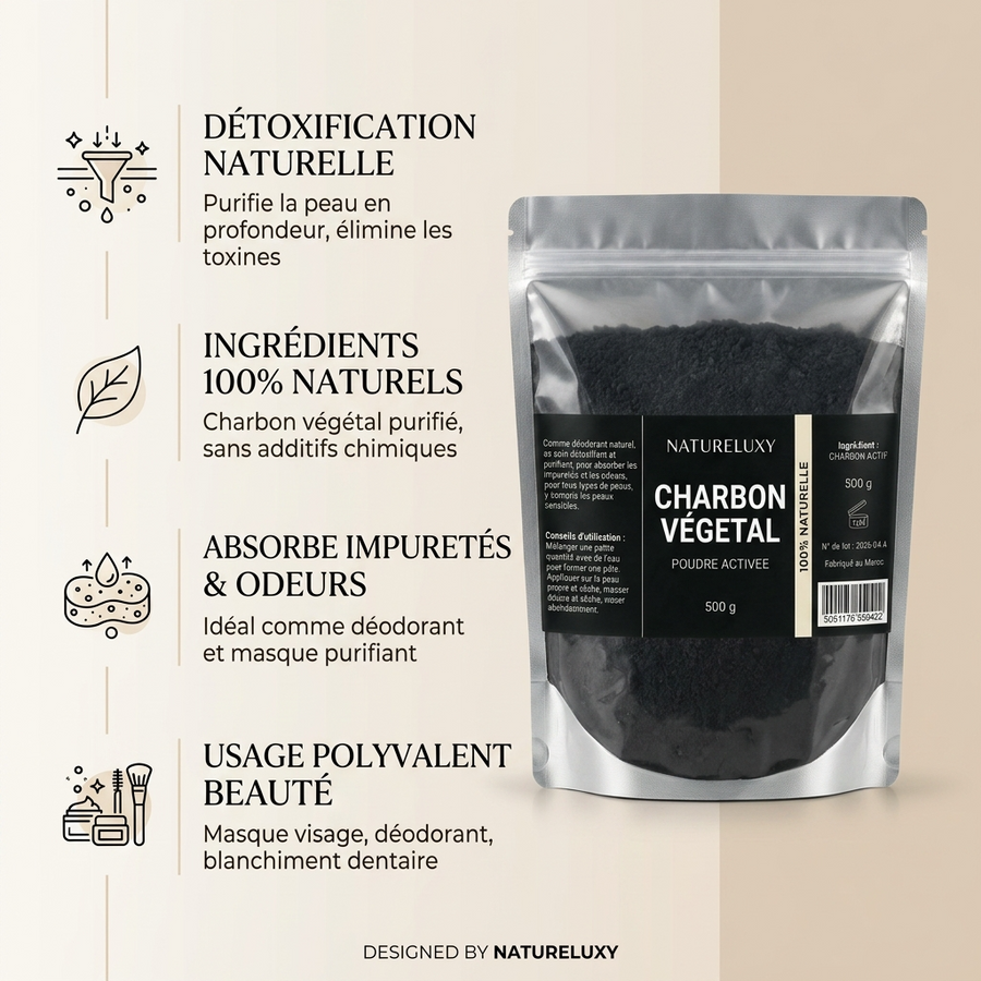 Poudre de Charbon Dentaire 500 g - Hygiène Buccale