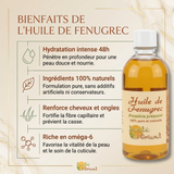 Huile de Fenugrec Pression à Froid 125 ml - Cheveux et Peau