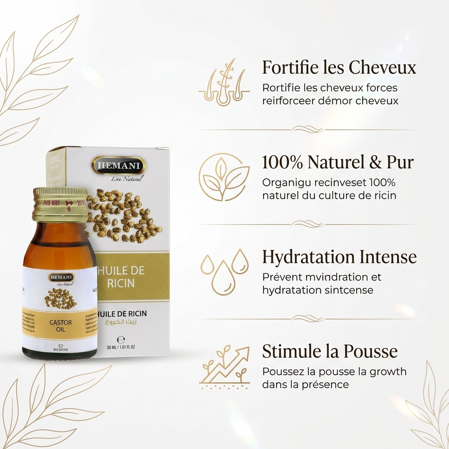 Huile de Ricin 30mL Naturelle - Hemani