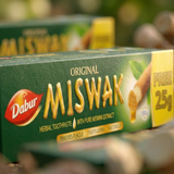 Lot de 2 Dabur Miswak Dentifrice sans fluor – (50 g + 25 g)  – Extrait d’Al-Arak