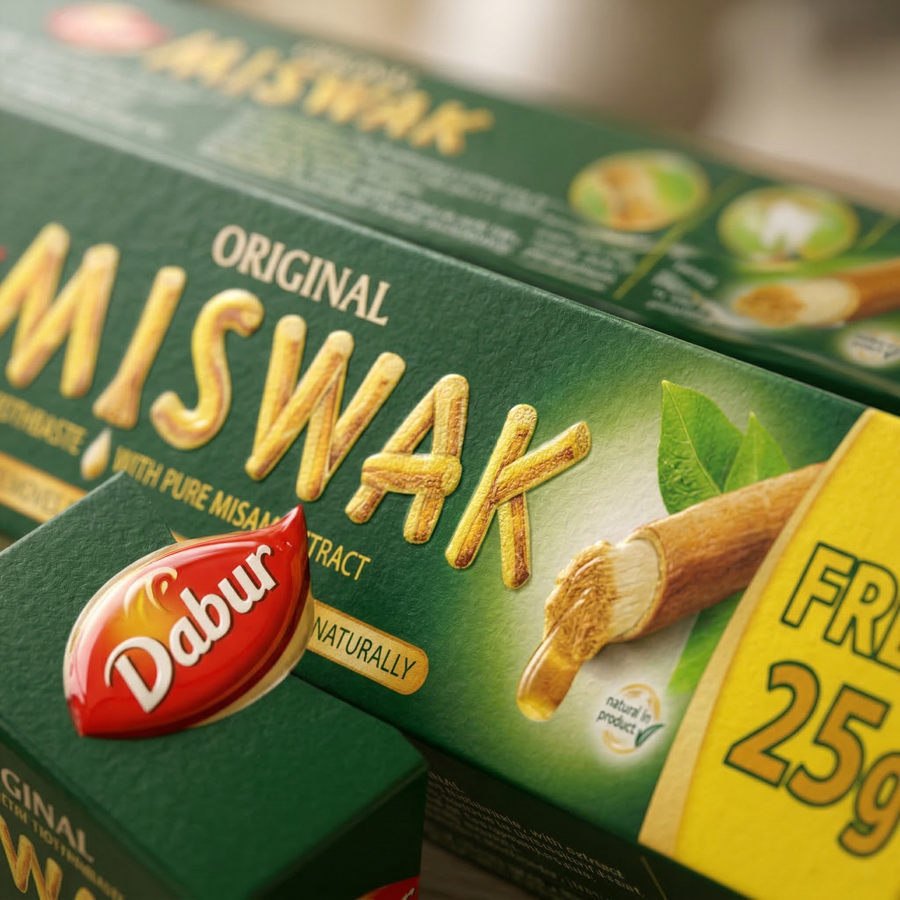 Texture pâte dentifrice Dabur Miswak - Gros plan