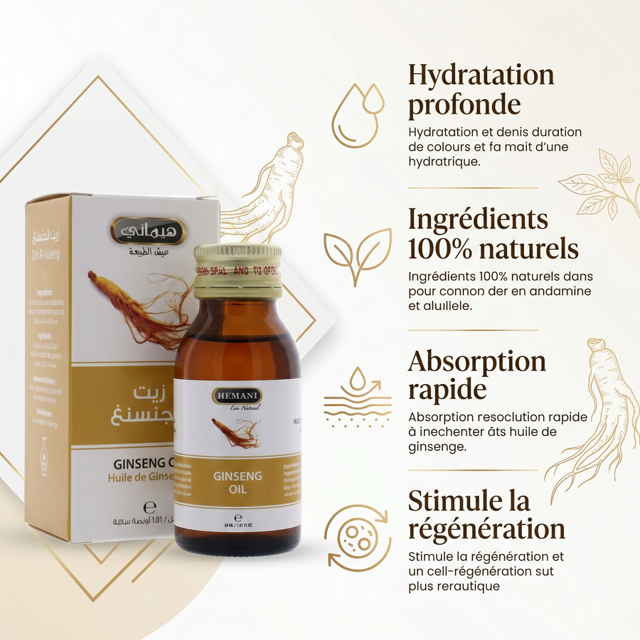 Huile de Ginseng Hemani 30 mL