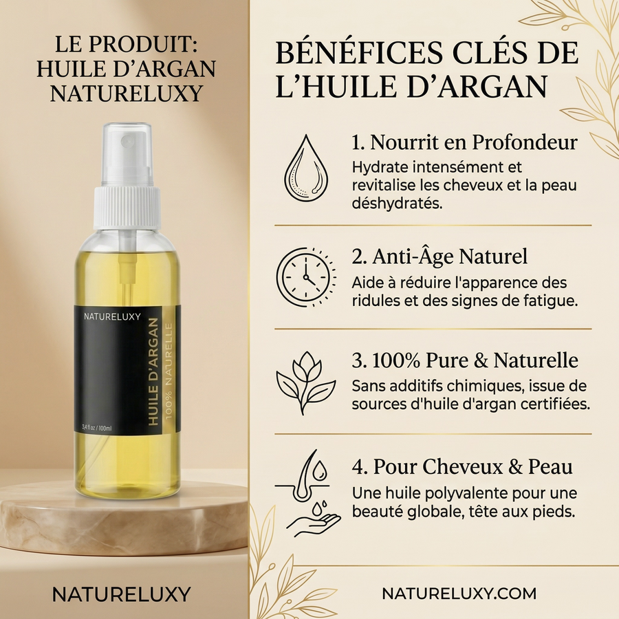 Huile d'Argan 100mL spray 100% naturelle