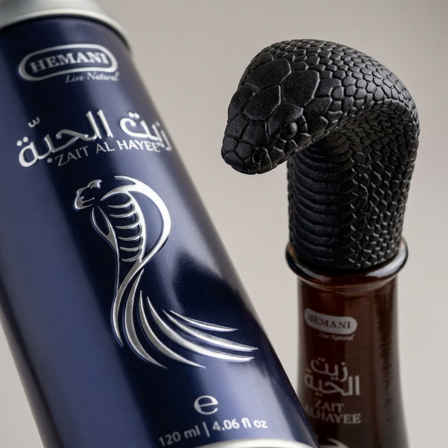 Huile de Serpent 120 ml Hemani Zait Al Hayee - Huile capillaire aux huiles végétales