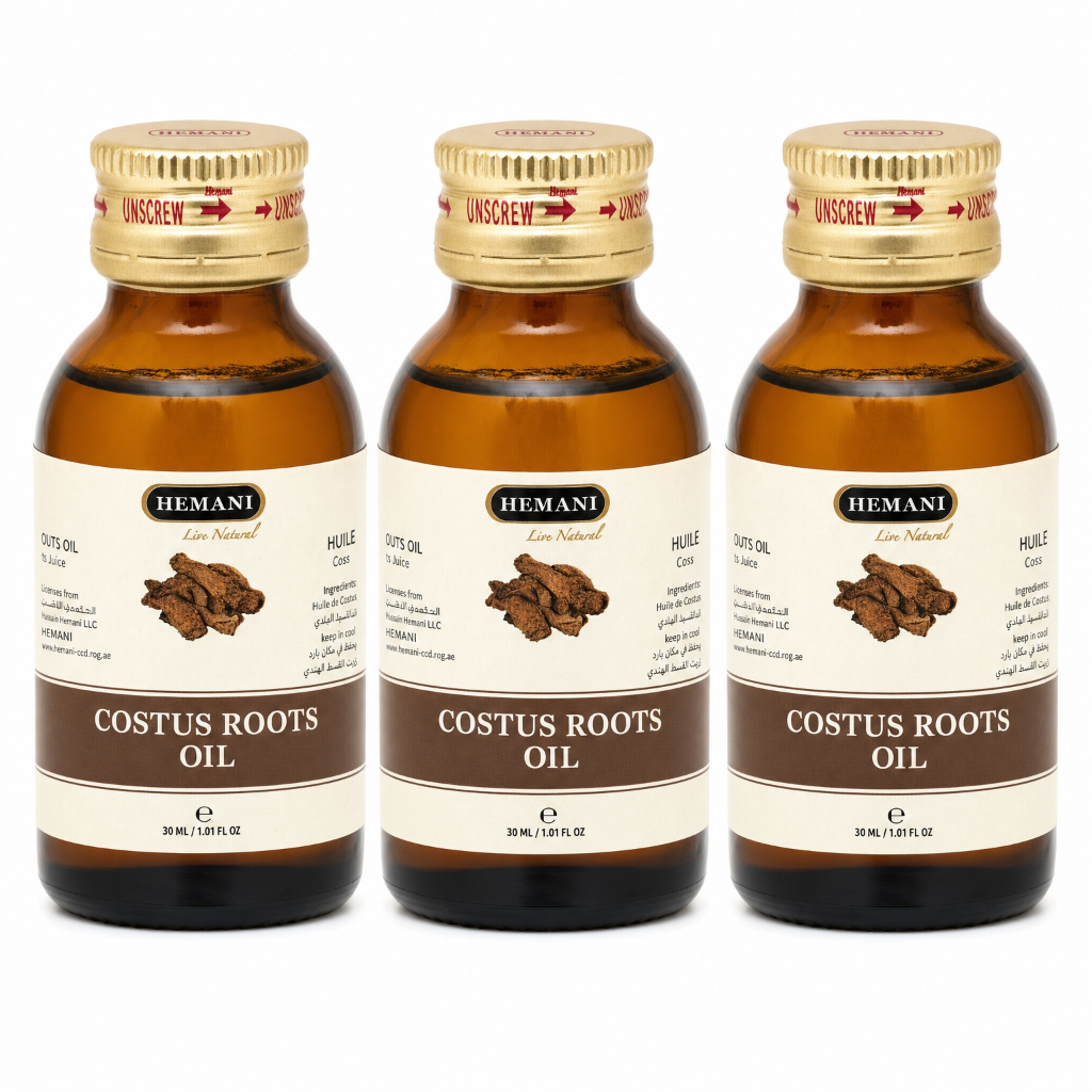 3 Huile de Costus Indien 30mL Hemani 100% naturelle -10%