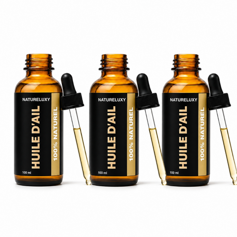 3 Huile d'Ail 100mL Pipette 100% Naturelle -10%