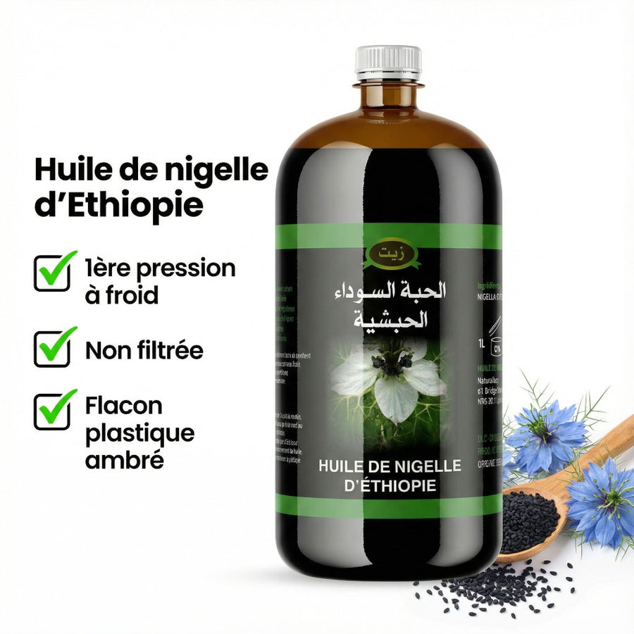 1 Liter hochwertiges äthiopisches Schwarzkümmelöl, Güteklasse A, Reinheit 99 % 