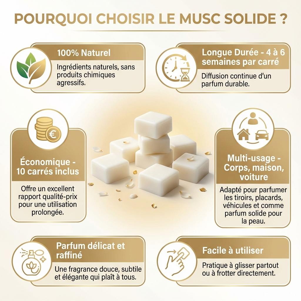 10 Carré de Musc Blanc Parfum solide -20%