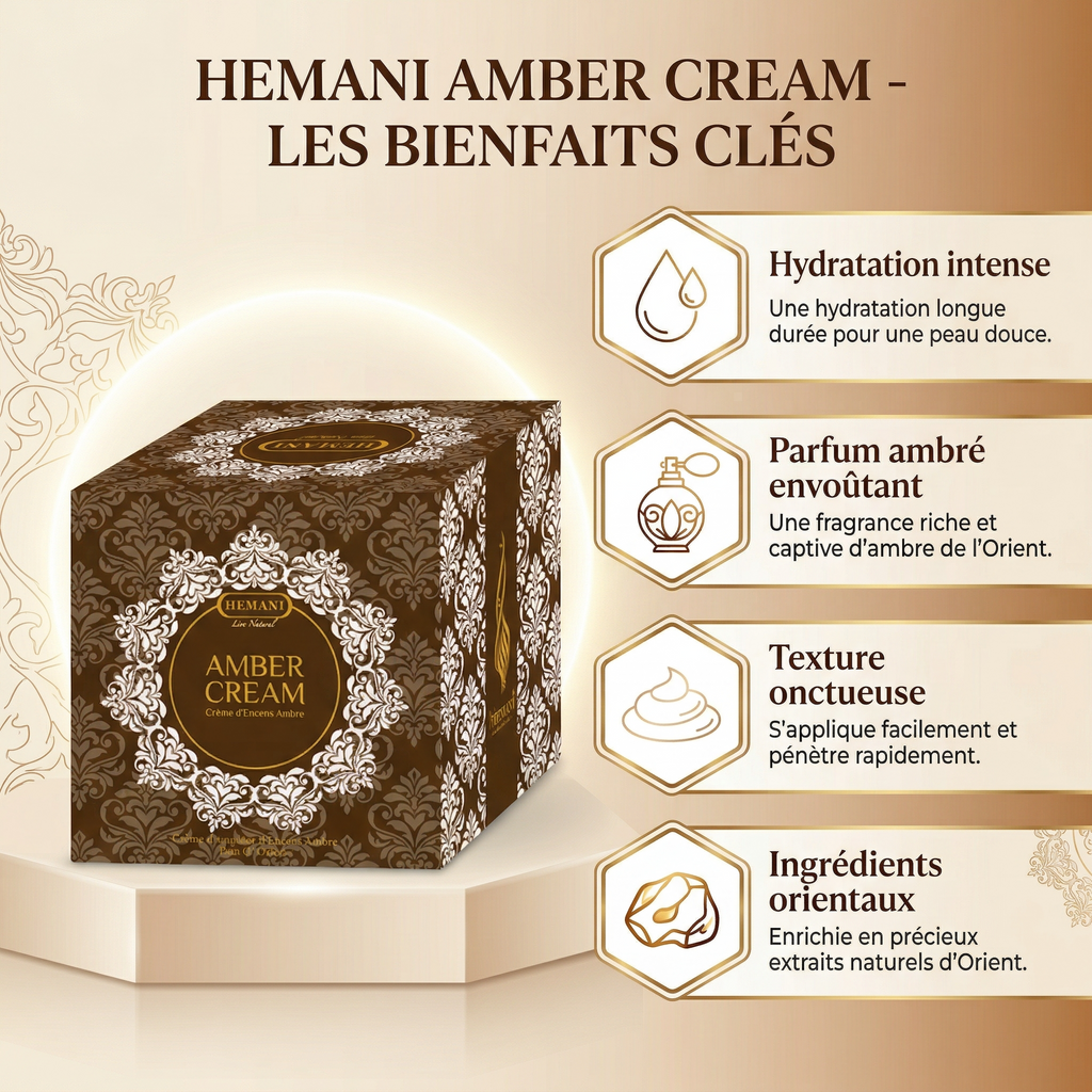 Crème Ambré pour le Corps Hemani 30 g - Crème Cosmétique Corps