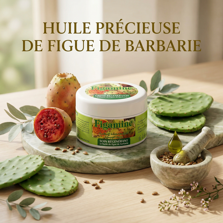 Crème à la figue de barbarie Figamine 100 ml – Soin régénérant visage, corps & mains
