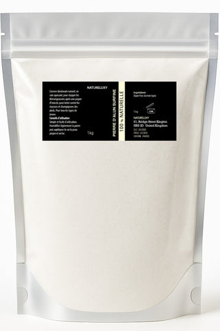Pierre d'Alun Poudre Surfine - 1kg - Déo Naturel - Potassium Medical & Care