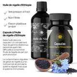 Äthiopisches Nigella-Paket, 60 Kapseln und Öl, 100 ml, Reinheit 99 %