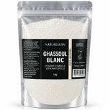 Argile Ghassoul Blanc en Poudre 1Kg Ultrafine Masque Visage Corps et Cheveux