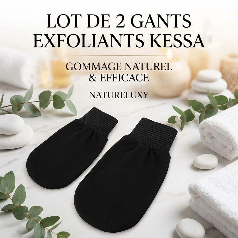 Lot de 2 Gants de Gommage Kessa Haute Qualité