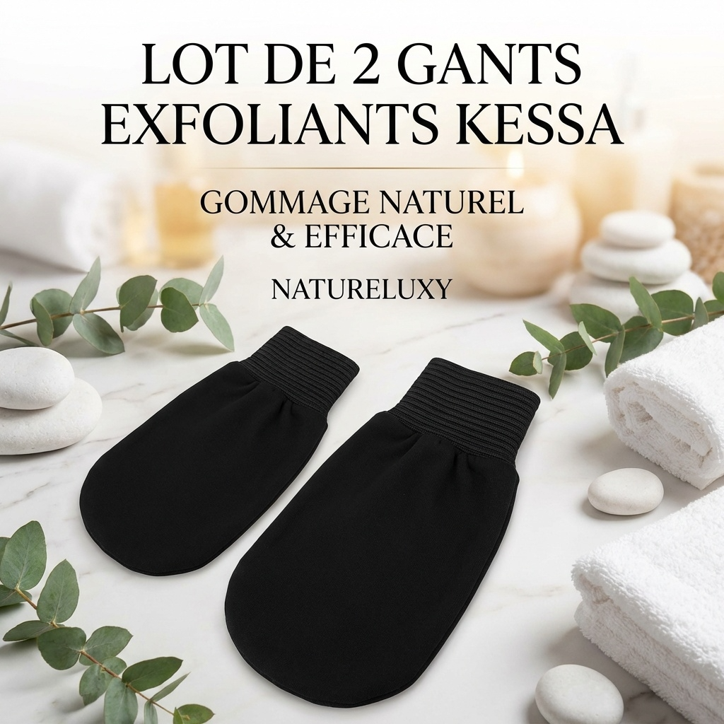 2 Gants de Gommage Kessa Haute Qualité (Exfoliant)