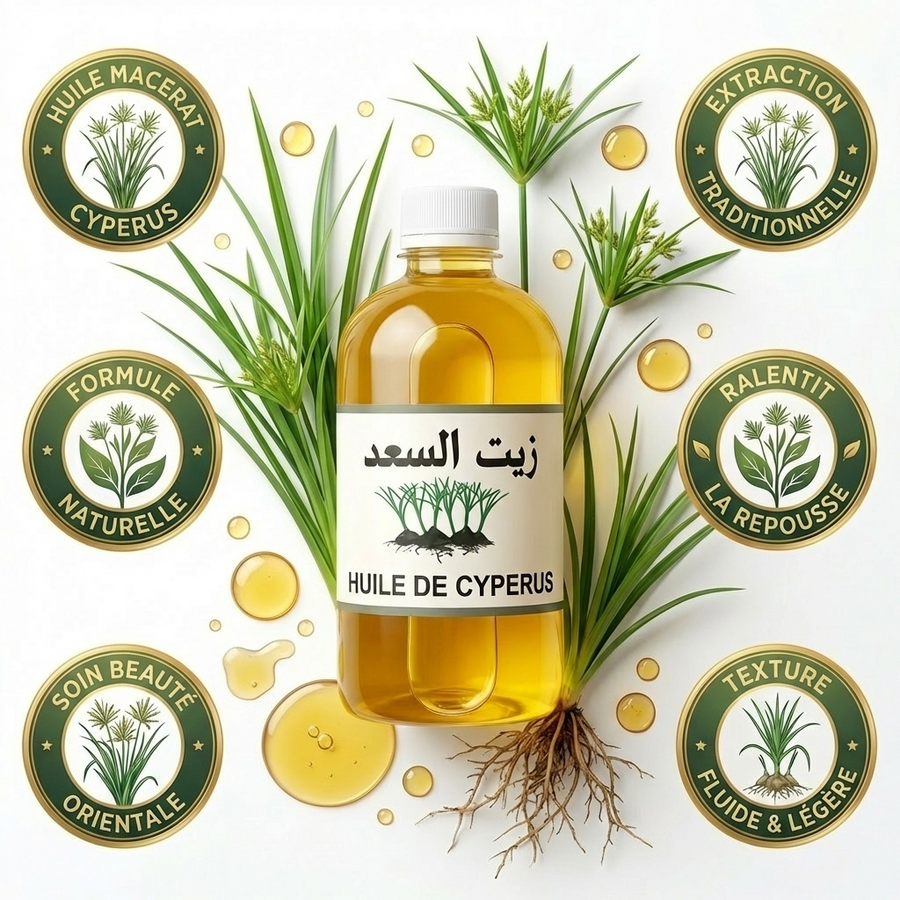 1L Huile de Souchet - 100% Naturelle - Macérat Corps & Cheveux