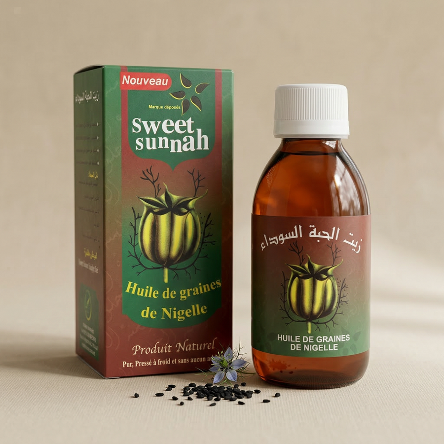 Huile de Graine de Nigelle Sweet Sunna 125 ml – Huile de Cumin Noir, Usage Alimentaire & Bien‑Être