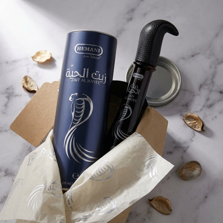 Huile de Serpent 120 ml Hemani Zait Al Hayee - Huile capillaire aux huiles végétales