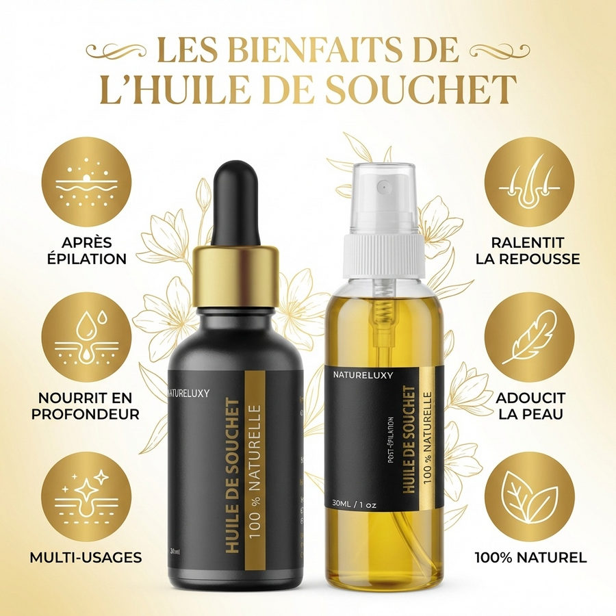 Huile de Souchet 30mL pipette + Huile de Souchet 30mL Spray 100% naturelle