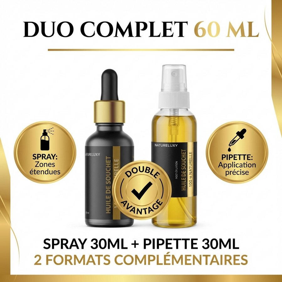 Huile de Souchet 30mL pipette + Huile de Souchet 30mL Spray 100% naturelle