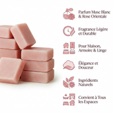 10 Carré de Musc Rose – Musc Blanc & Rose Orientale, Élégance et Douceur