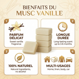 Lot de 5 carrés de musc vanille – parfum solide