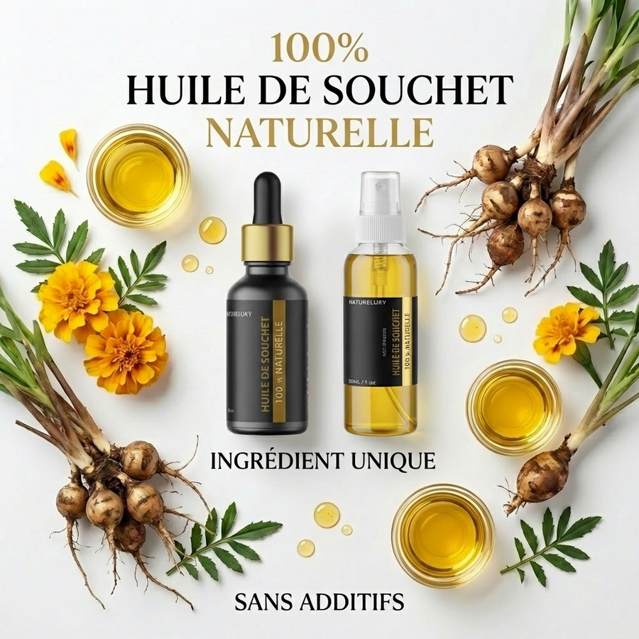 Huile de Souchet 30mL pipette + Huile de Souchet 30mL Spray 100% naturelle