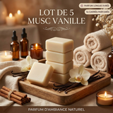 Lot de 5 carrés de musc vanille – parfum solide