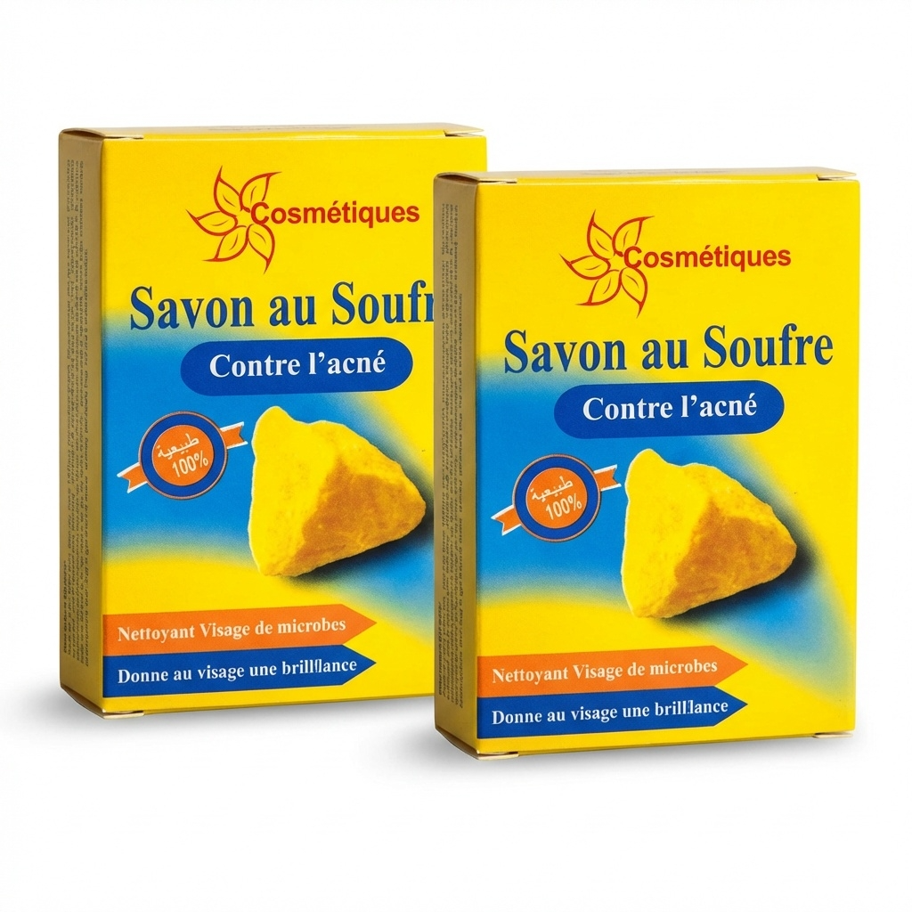 Lot de 2 Savon au Soufre Contre L' Acné  dermatologique Fabio 80g