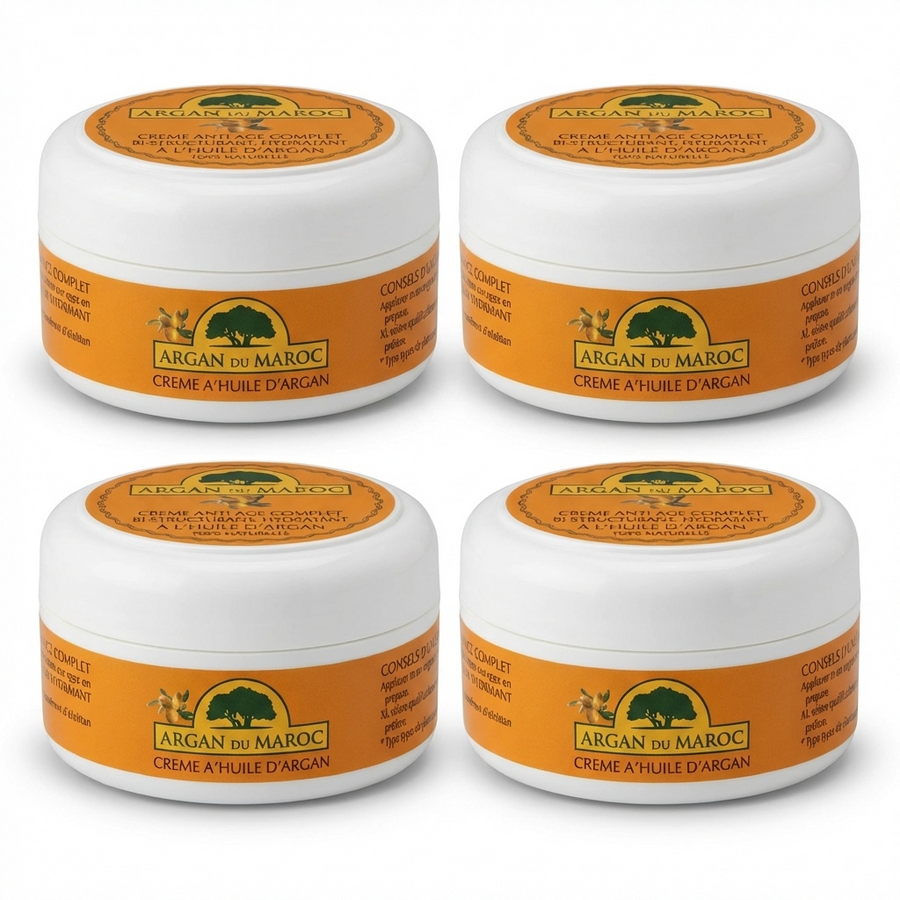 4 Crèmes Argan du Maroc Soin Contour des yeux et Visage Jour et Nuit 100mL -15%