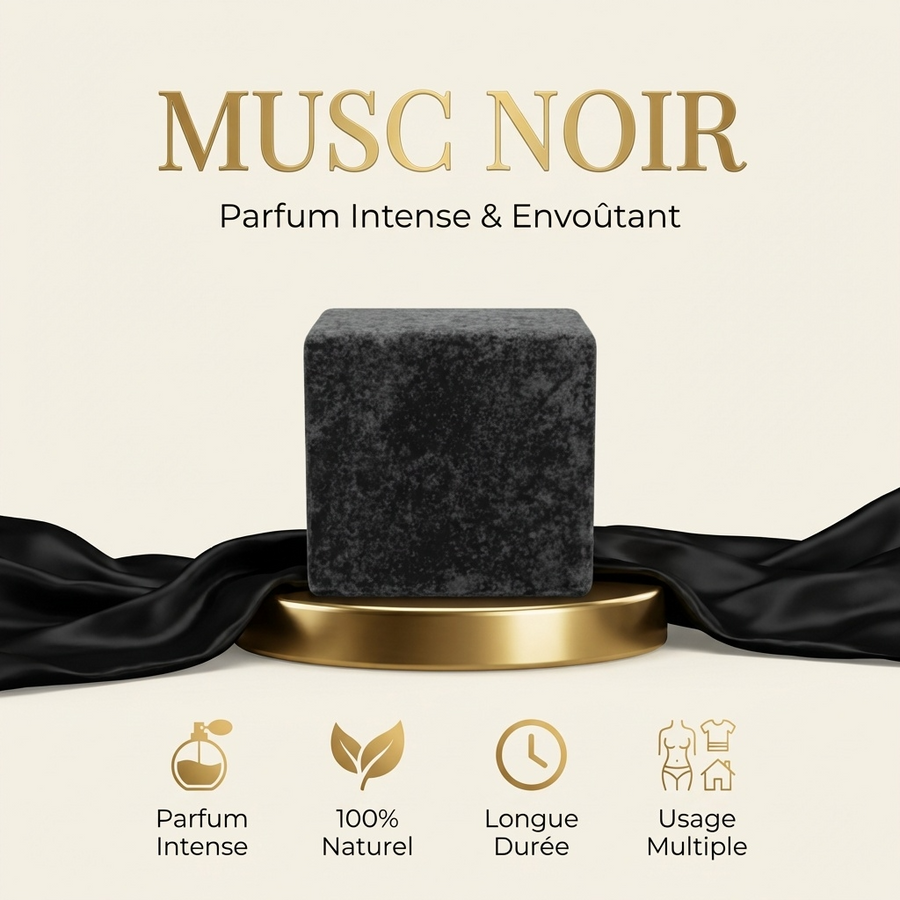 Carré de musc noir – parfum solide - détail produit
