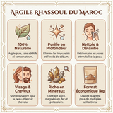 Ghassoul du Maroc en vrac - 1kg