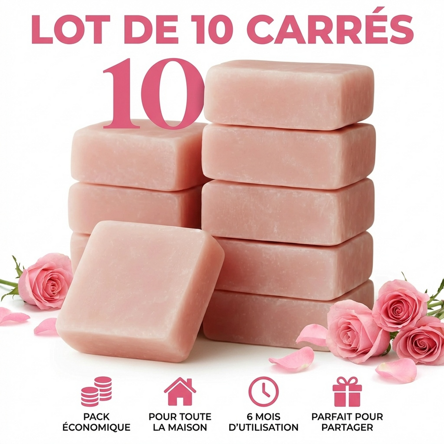 Lot de 10 carrés de musc rose – parfum solide - détail produit