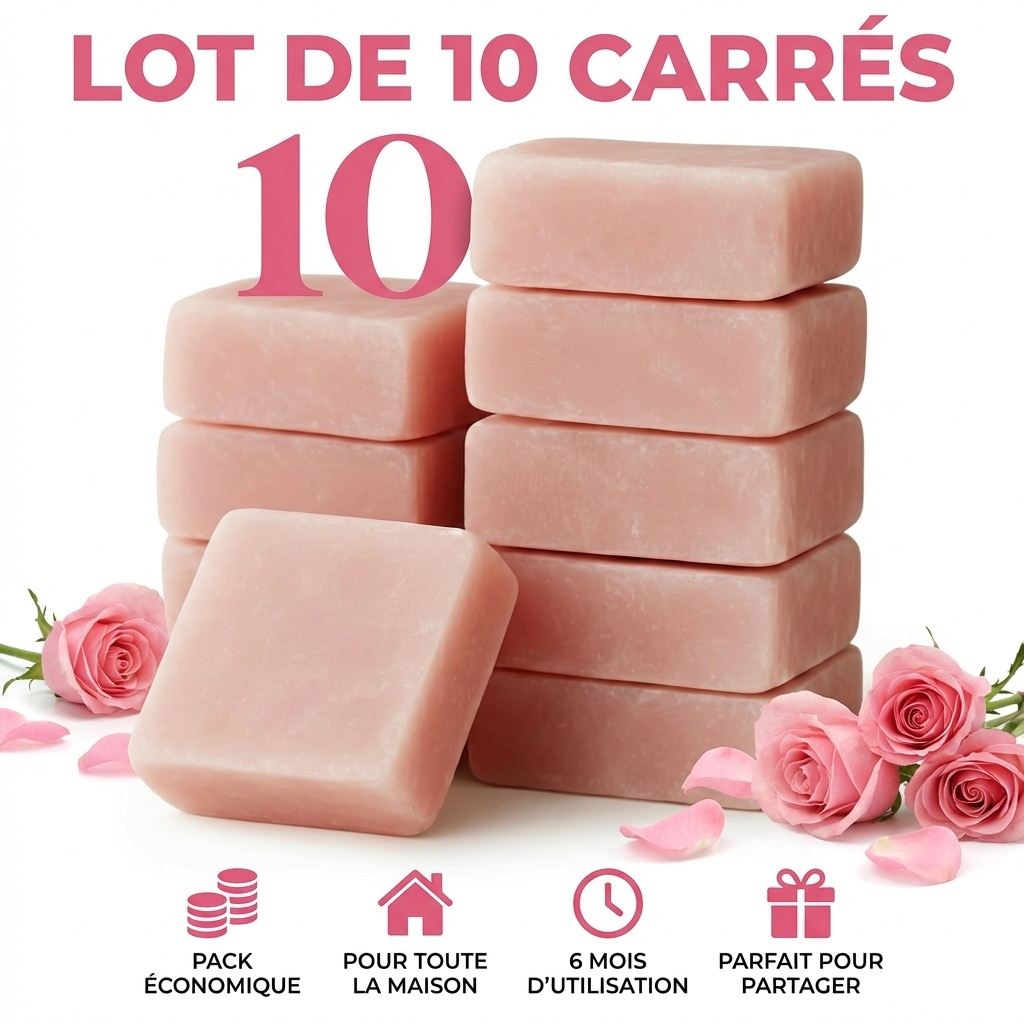 10 Carré de Musc Rose – Musc Blanc & Rose Orientale, Élégance et Douceur