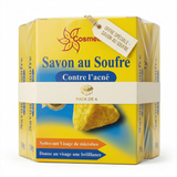 Lot de 4 Savons au Soufre Fabio 80 g | Peaux grasses à imperfections