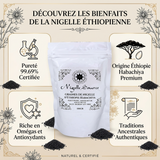 Graine de Nigelle d’Éthiopie 99,7% Pure (Grade A) Naturelle 100 g – Nigella Sativa (Cumin Noir)