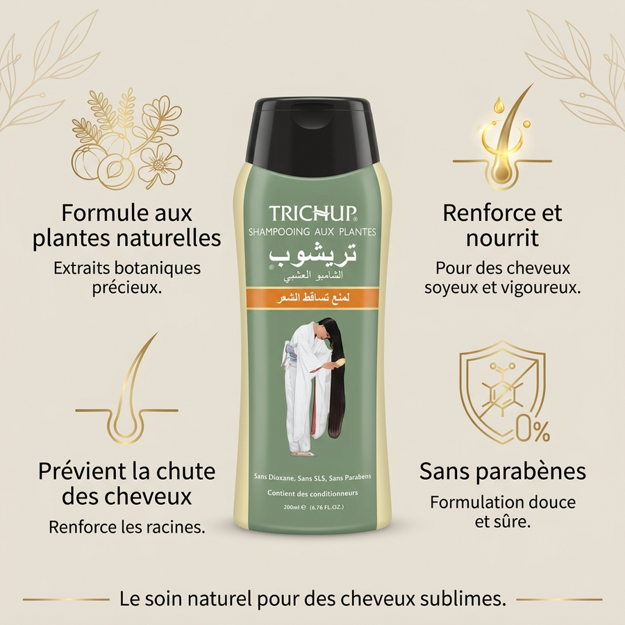 Shampoing Anti-Chute Trichup 200 mL Sans Sulfate – Amla Réglisse Bhringaraj