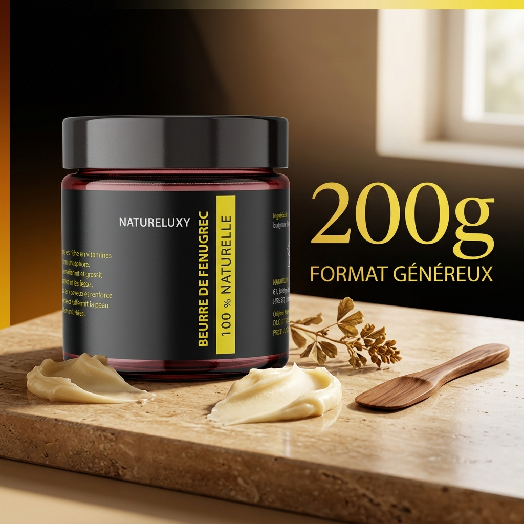 Beurre de Fenugrec Pur & Concentré 200g Natureluxy - Soin Corps et Cheveux