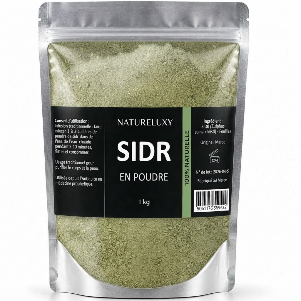 Sidr en Poudre NATURELUXY — 1 kg — 100% Naturel — Origine Maroc