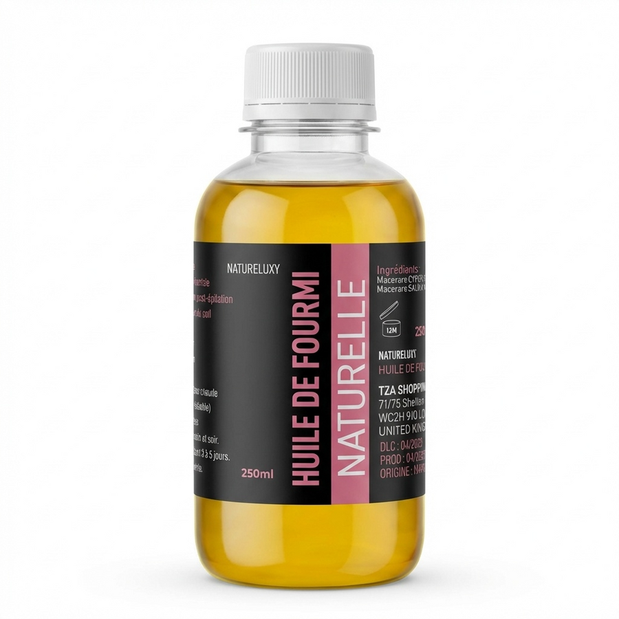 Huile de Fourmi 250mL Natureluxy Contre la Pousse des Poils
