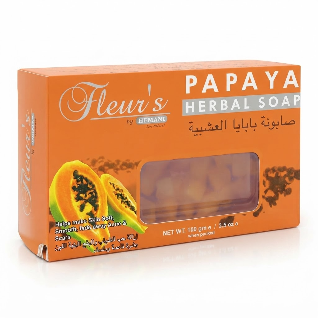 Savon à la Papaye Hemani 100 g - Savon Exfoliant