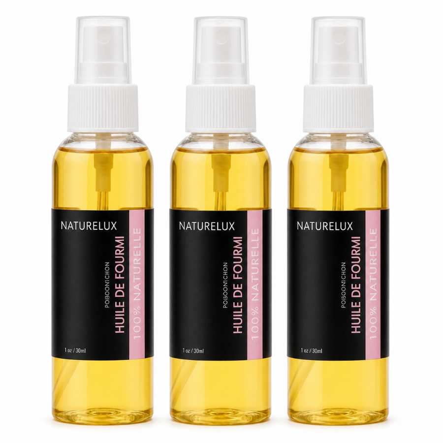 3 Huile de Fourmi Contre la Pousse des Poils 100mL Spray 100% Naturelle -10%