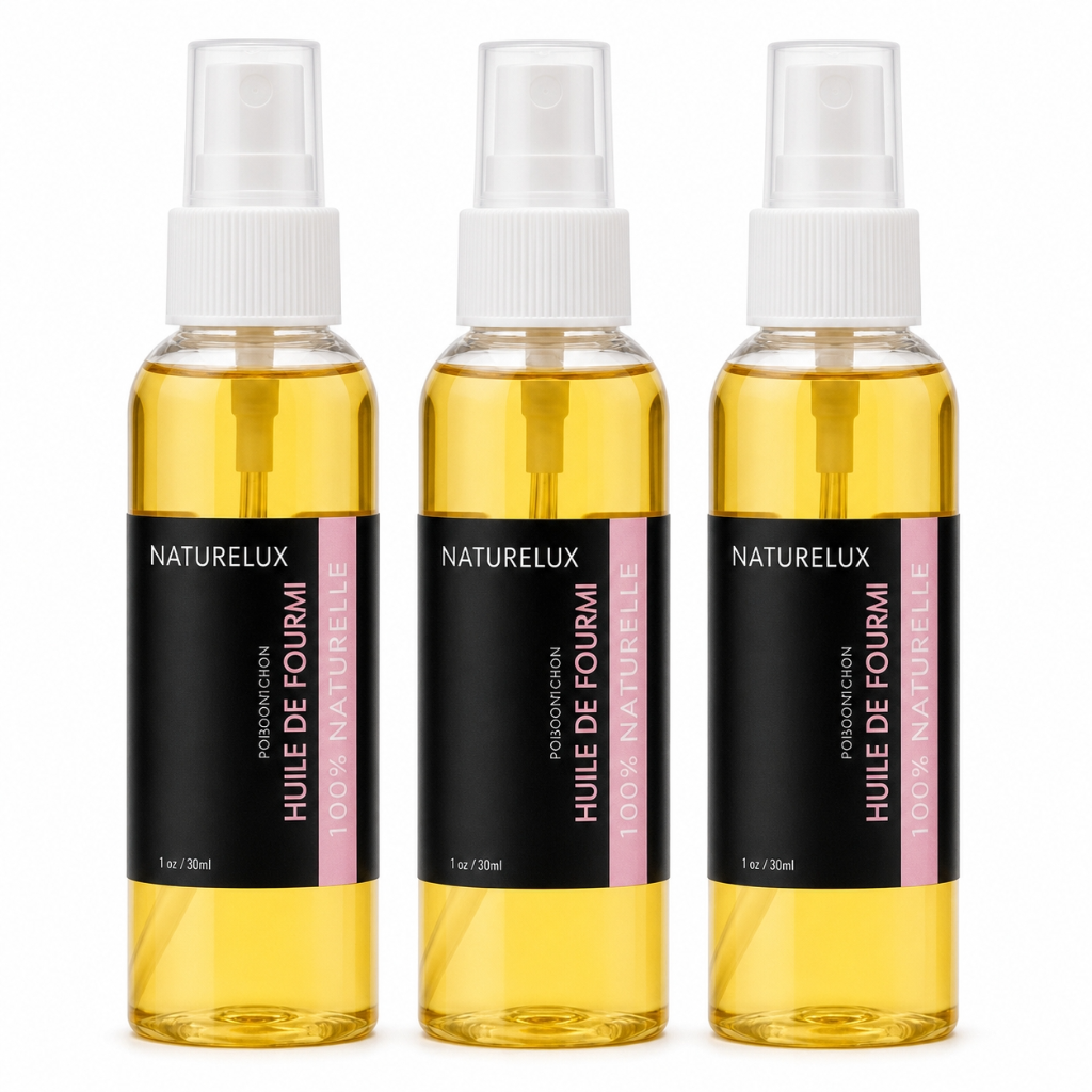 3 Huile de Fourmi Contre la Pousse des Poils 100mL Spray 100% Naturelle -10%