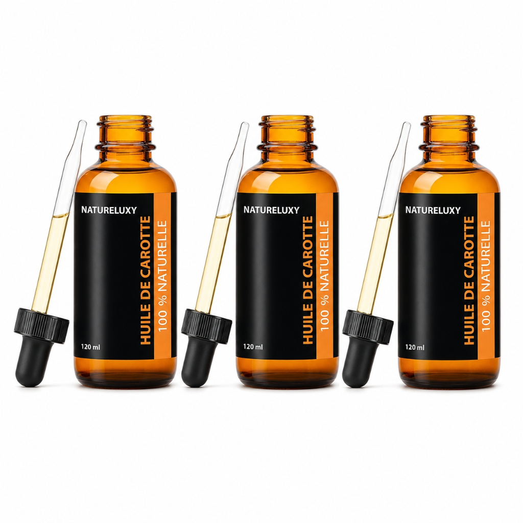 3 Huile de Carotte 100mL pipette 100% Naturelle -10%