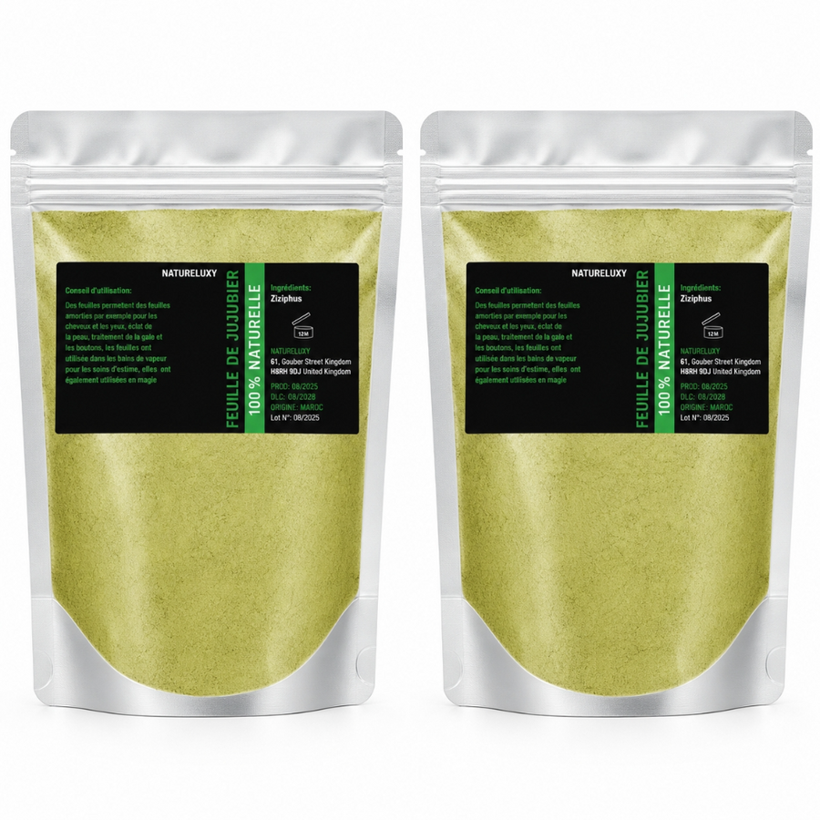 Lot 2x80g Poudre de Sidr Naturelle (Feuille Jujubier Ziziphus) | NatureLuxy