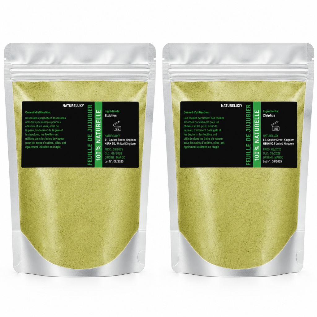 Lot 2x80g Poudre de Sidr Naturelle (Feuille Jujubier Ziziphus) | NatureLuxy