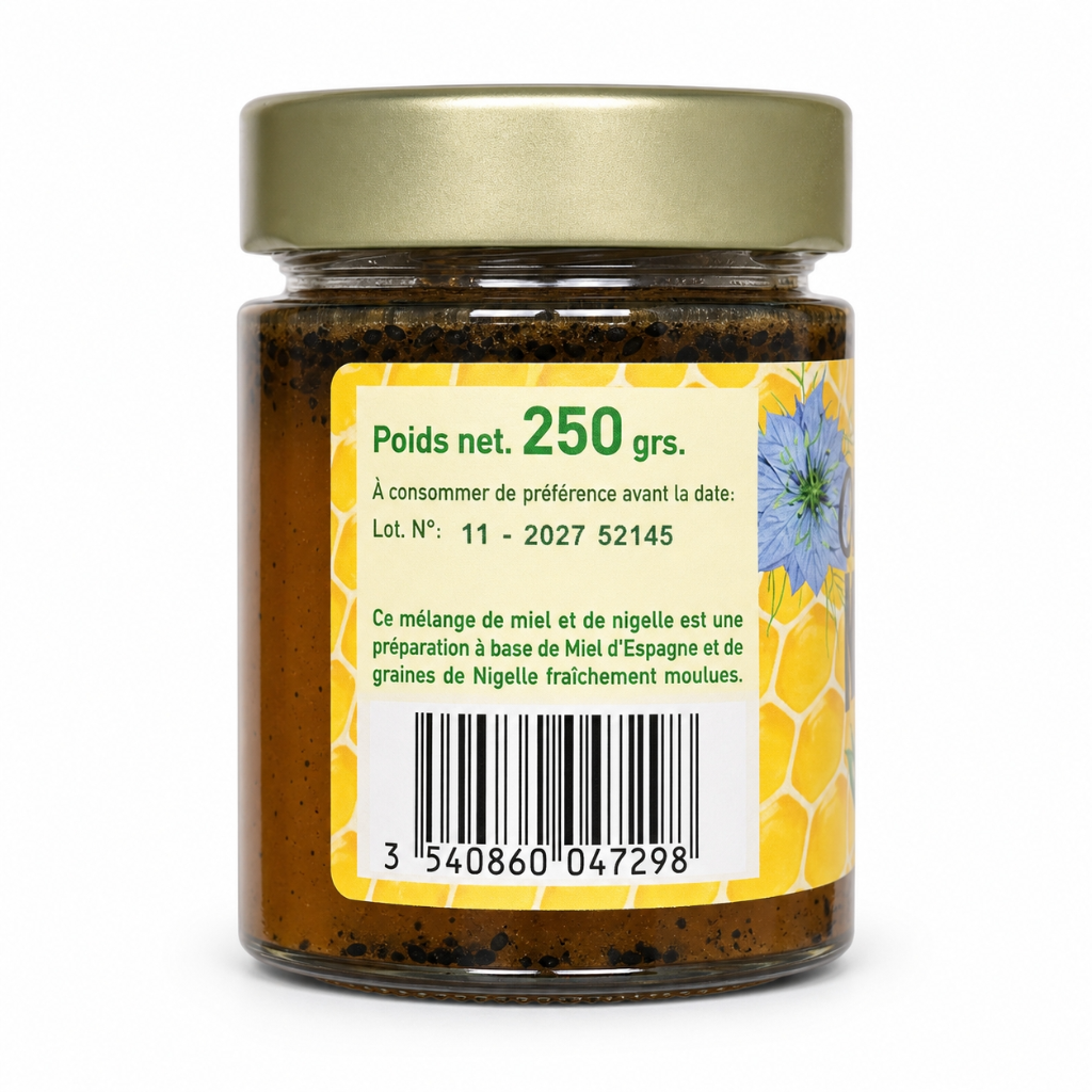 100 % natürlicher Honig und Nigella – 250 g