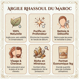 1kg Ghassoul du Maroc en vrac