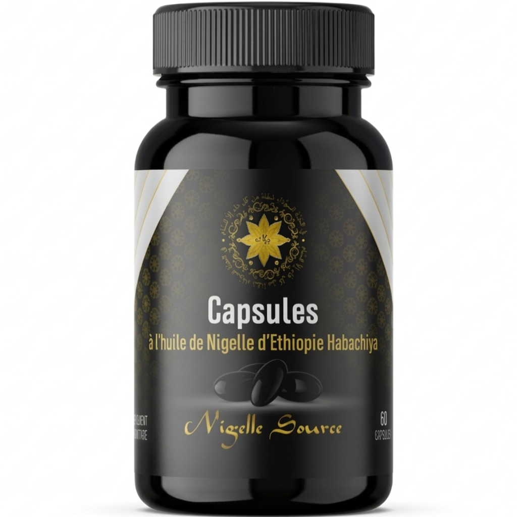Capsules d’Huile de Nigelle d’Éthiopie – 60 capsules (500 mg) – Habachiya